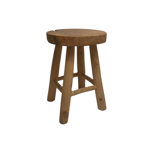 Decorative stool Round - 30x30x42 - Natural - Teak