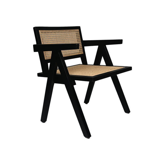 Armchair - 58x60x79 - Black/Natural - Mahogany/rattan