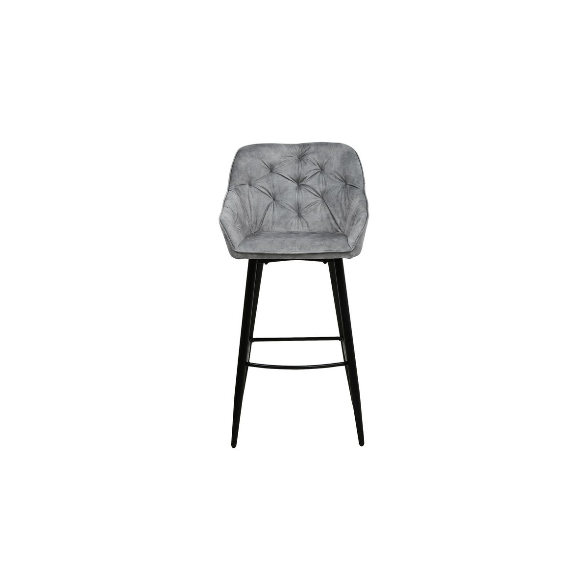 Bar stool Liverpool - Set of 2 - 56x61x107 - Velvet/metal - light Gray