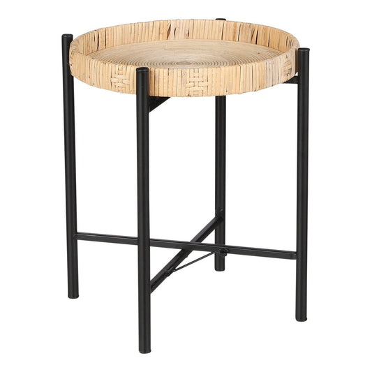 Kaj Side table - H40 x Ø30 cm - Rattan - Brown