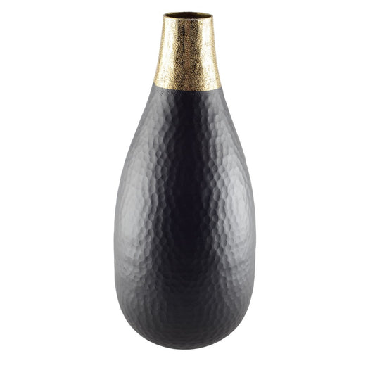 BLACK AND GOLD VASE 15 X 36 CM