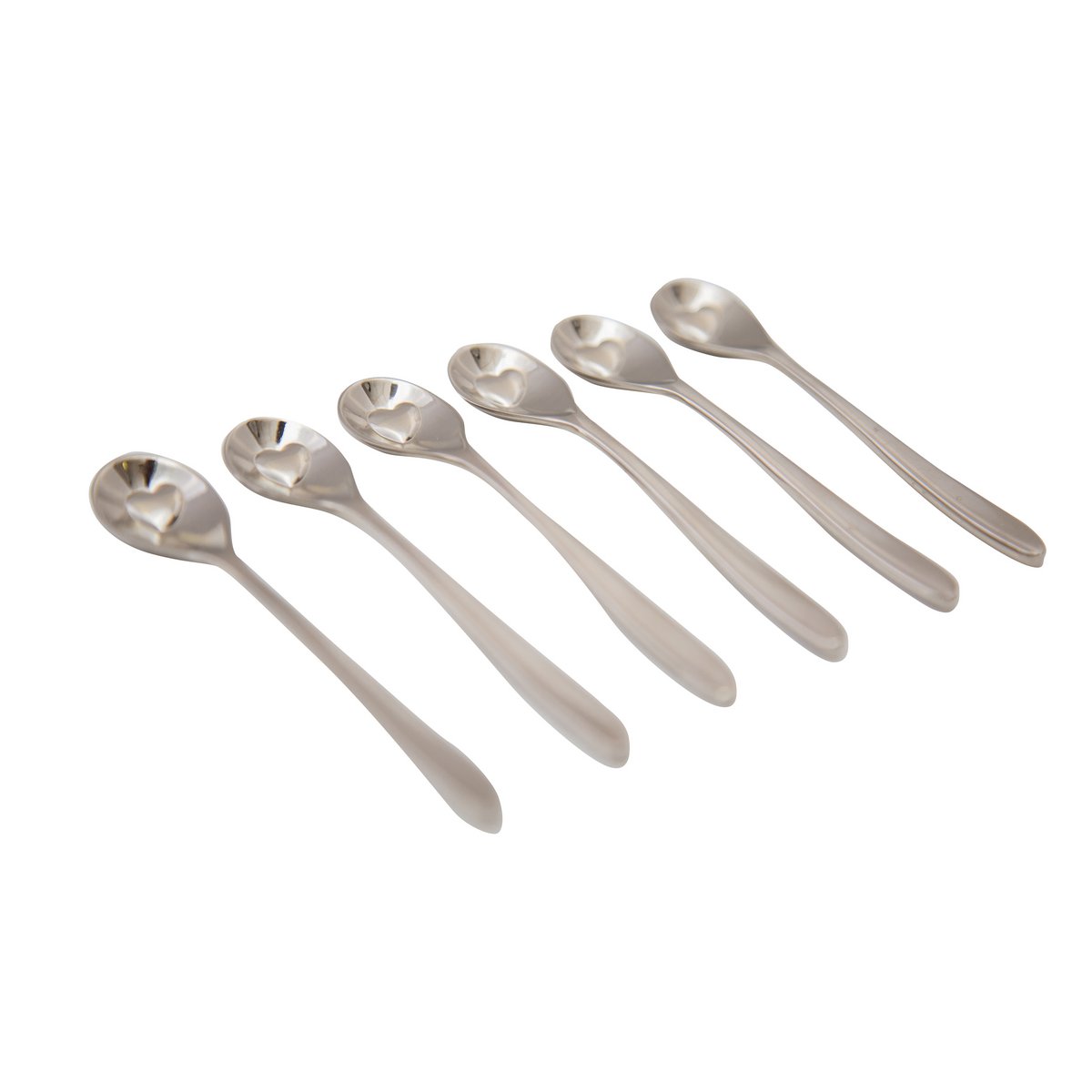 PLAIN HEART MUG SPOONS SET OF 6