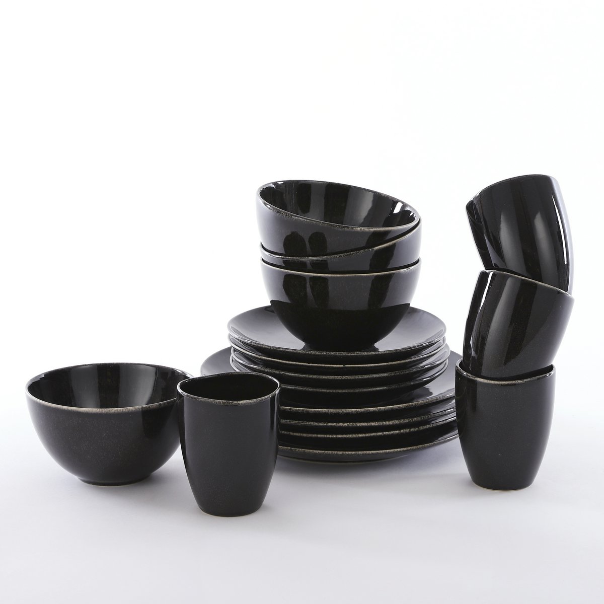 Tabo Crockery Set 4 Persons - Black