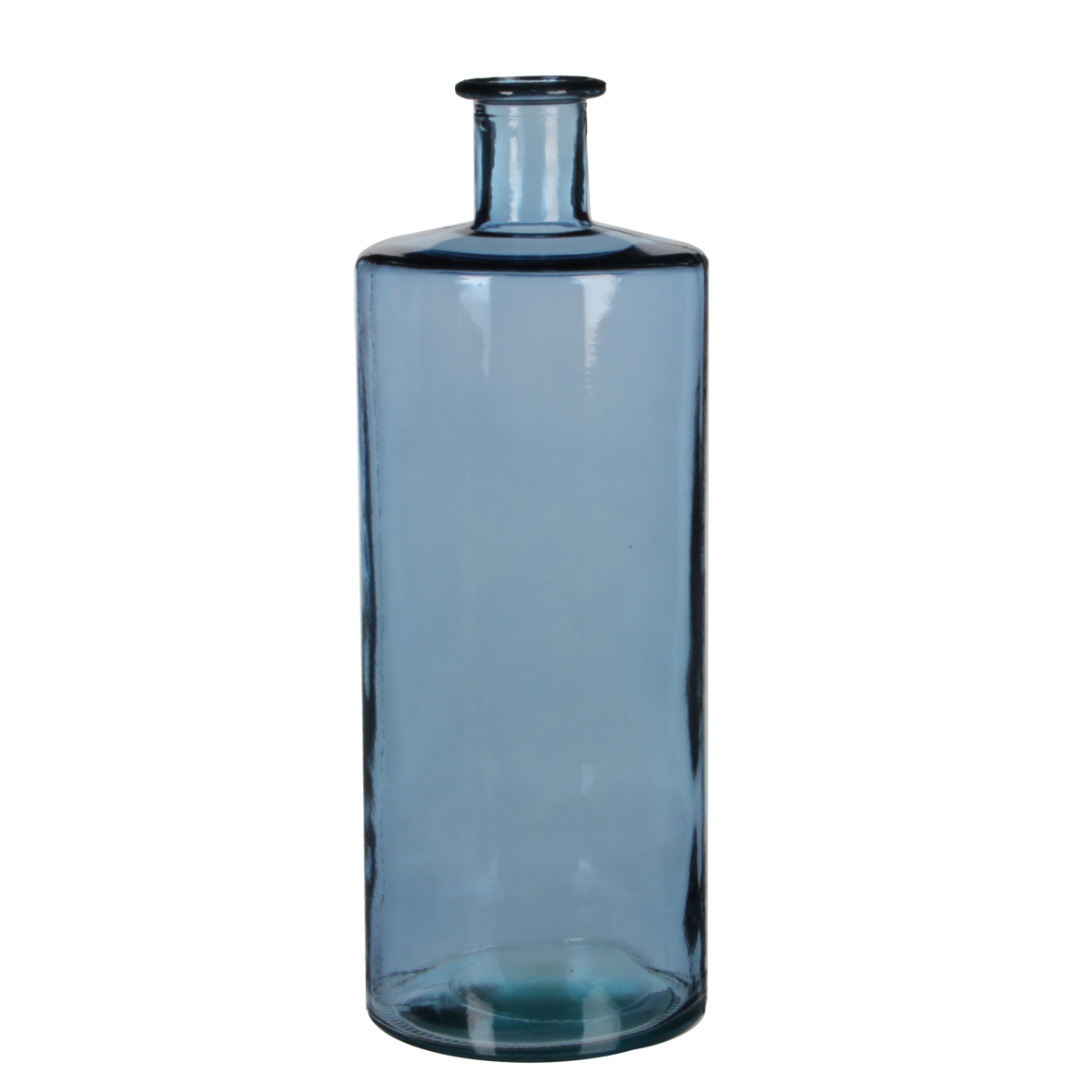 Guan Fles Vaas - H40 x Ø15 cm - Gerecycled Glas - Blauw