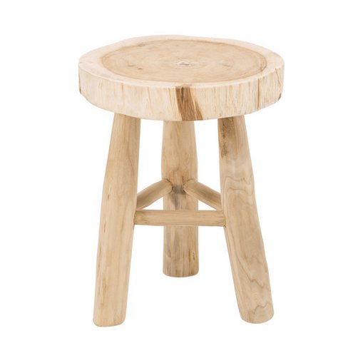 Round stool - natural - munggur