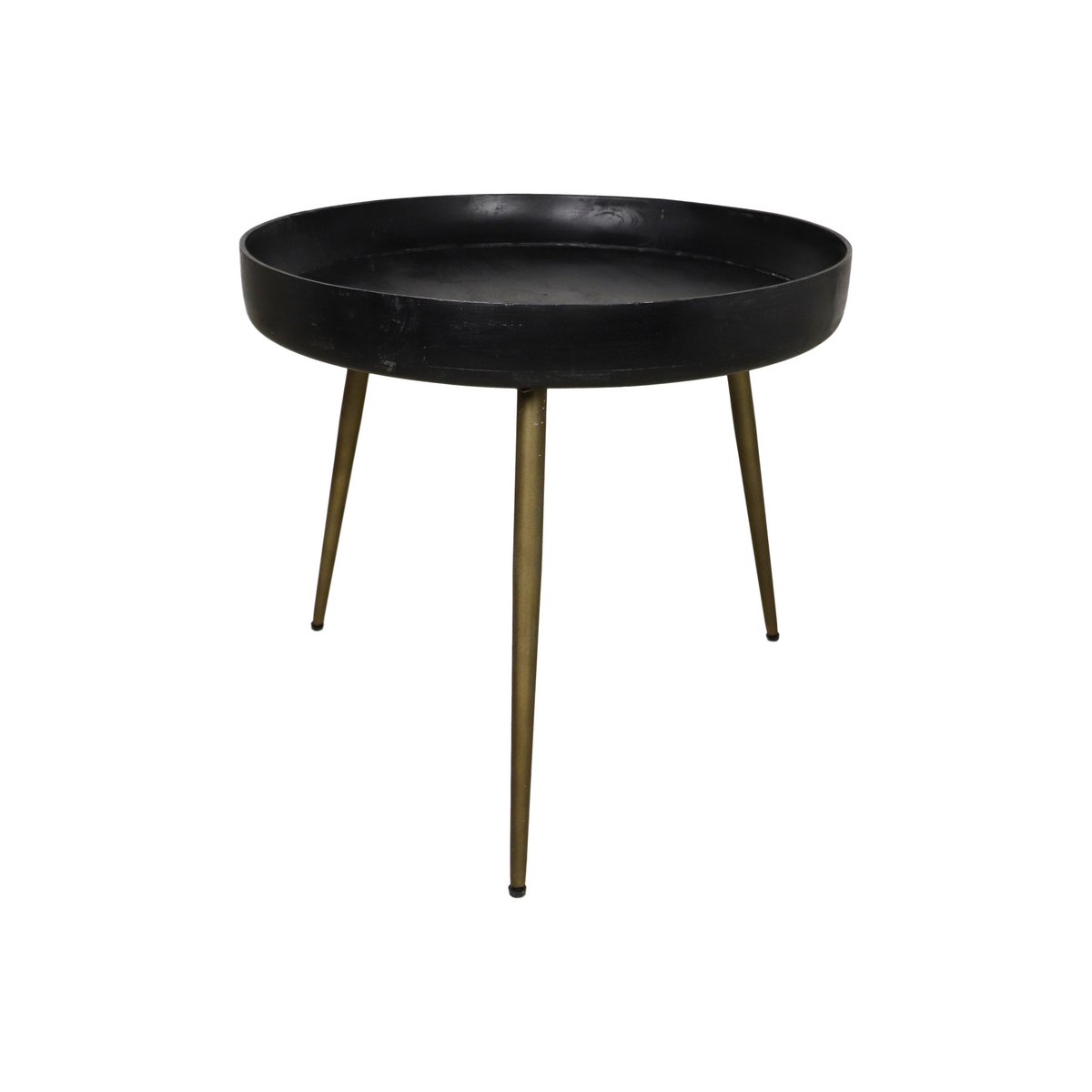 Side table Ventura - ø60 cm - black wash/antique gold