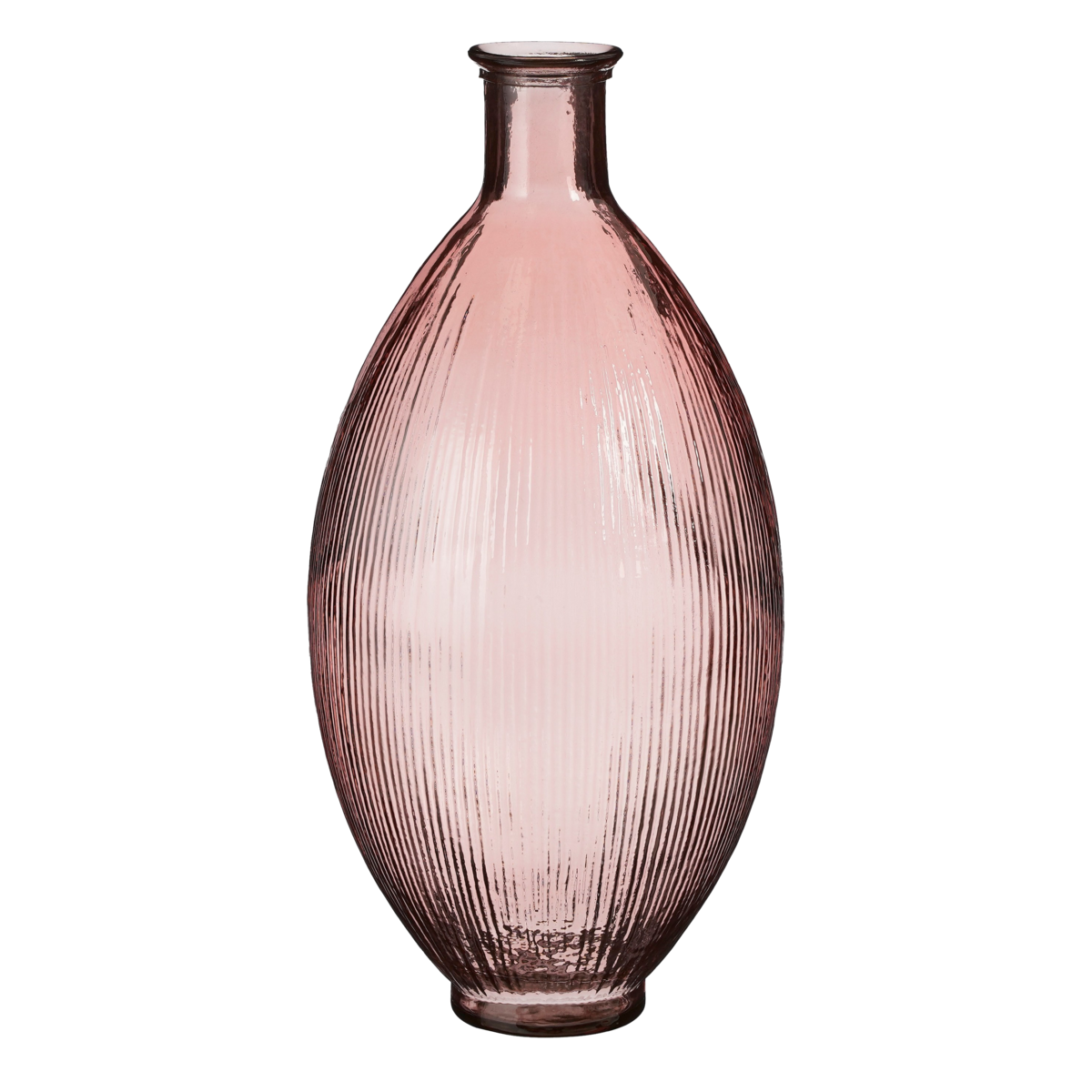 Firenza Bottle Vase - H59 x Ø29 cm - Recycled Glass - Light Pink