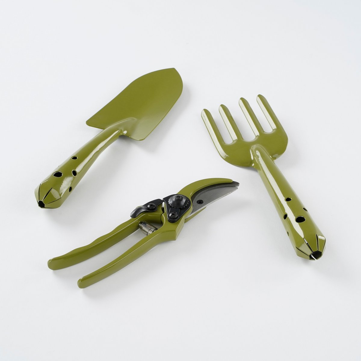 Garden tools - Set of 3 - Metal - Green