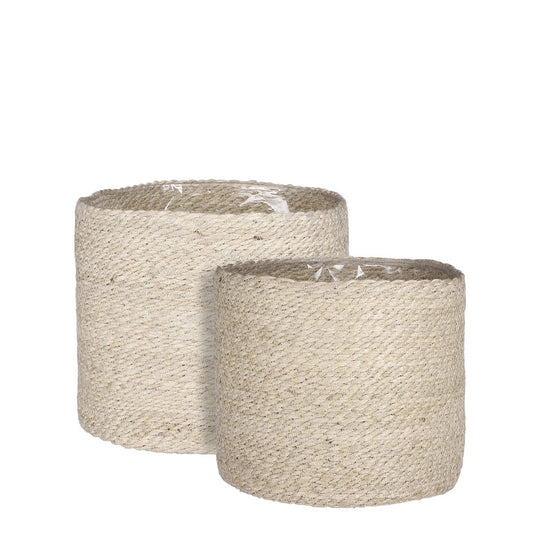 Atlantic Plant Basket - Set of 2 - H26 x Ø30 cm - Cream