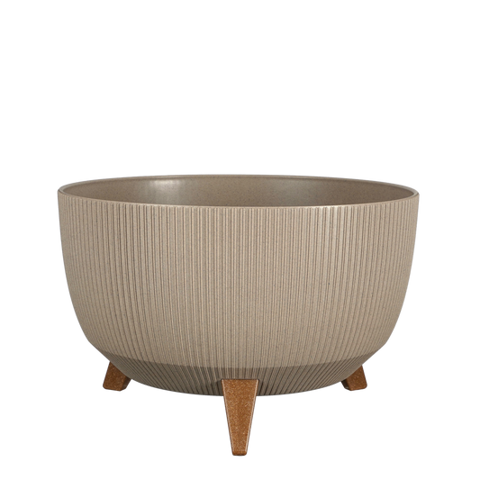 Doppio Flowerpot on Legs - H20.5 x Ø40 cm - Polypropylene - FSC Mix - Taupe