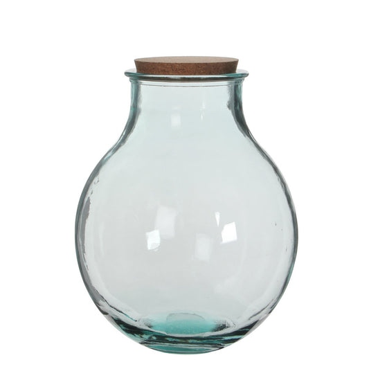 Olly Vase - H38 x Ø29 cm - Recycled Glass - Transparent