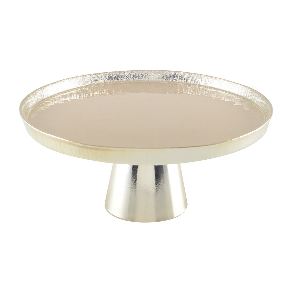 CAKE DISH ON FOOT CREAM 28CM