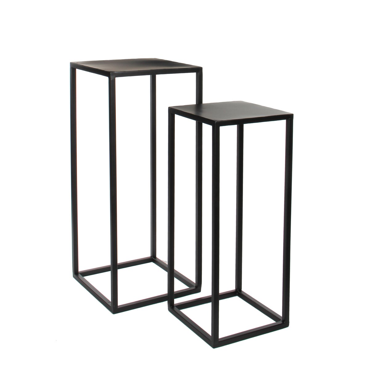 Goa Side table - Set of 2 - L30 x W30 x H70 cm - Metal - Black