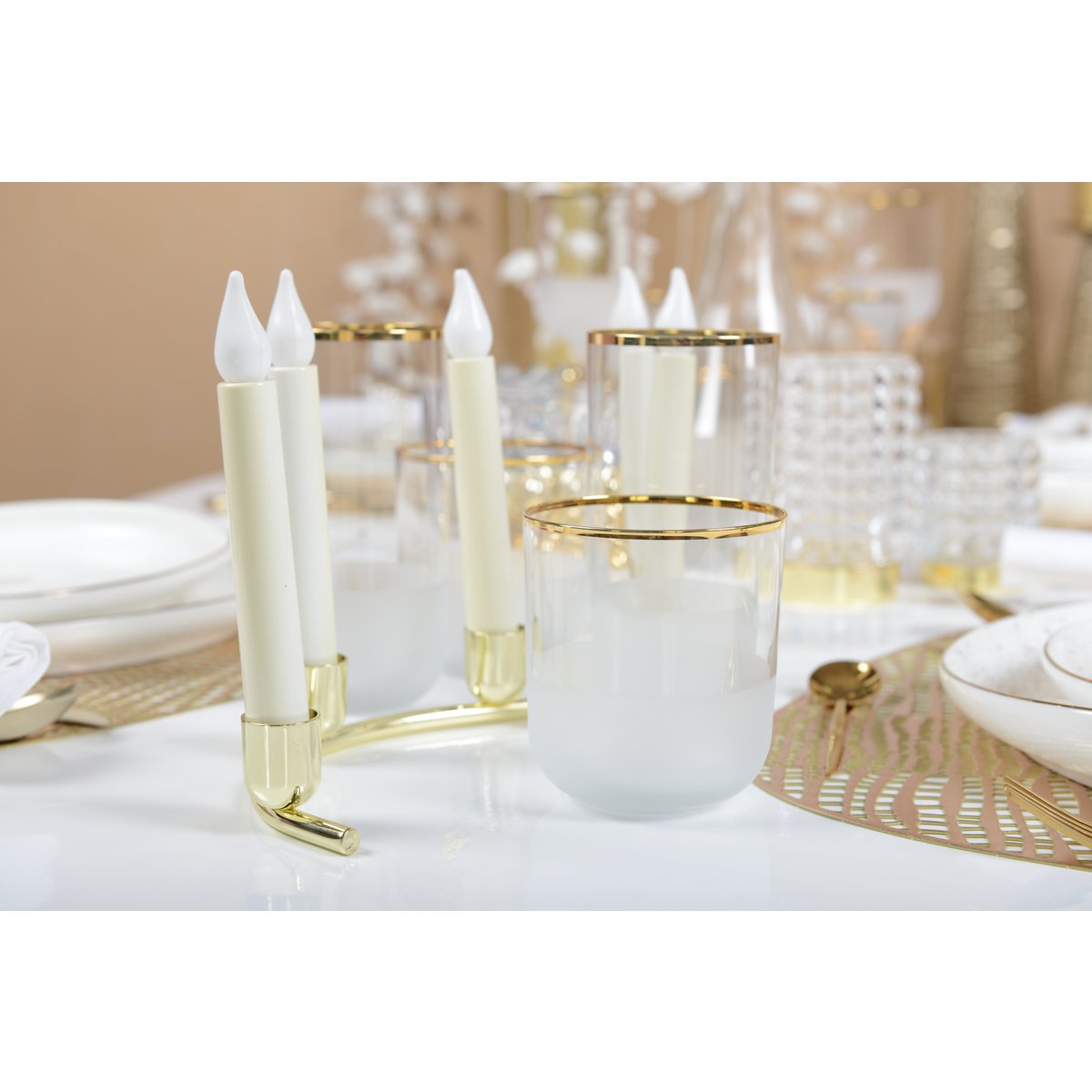 NISH GOLD EDGE LOW WATER GLAZEN - SET VAN 6