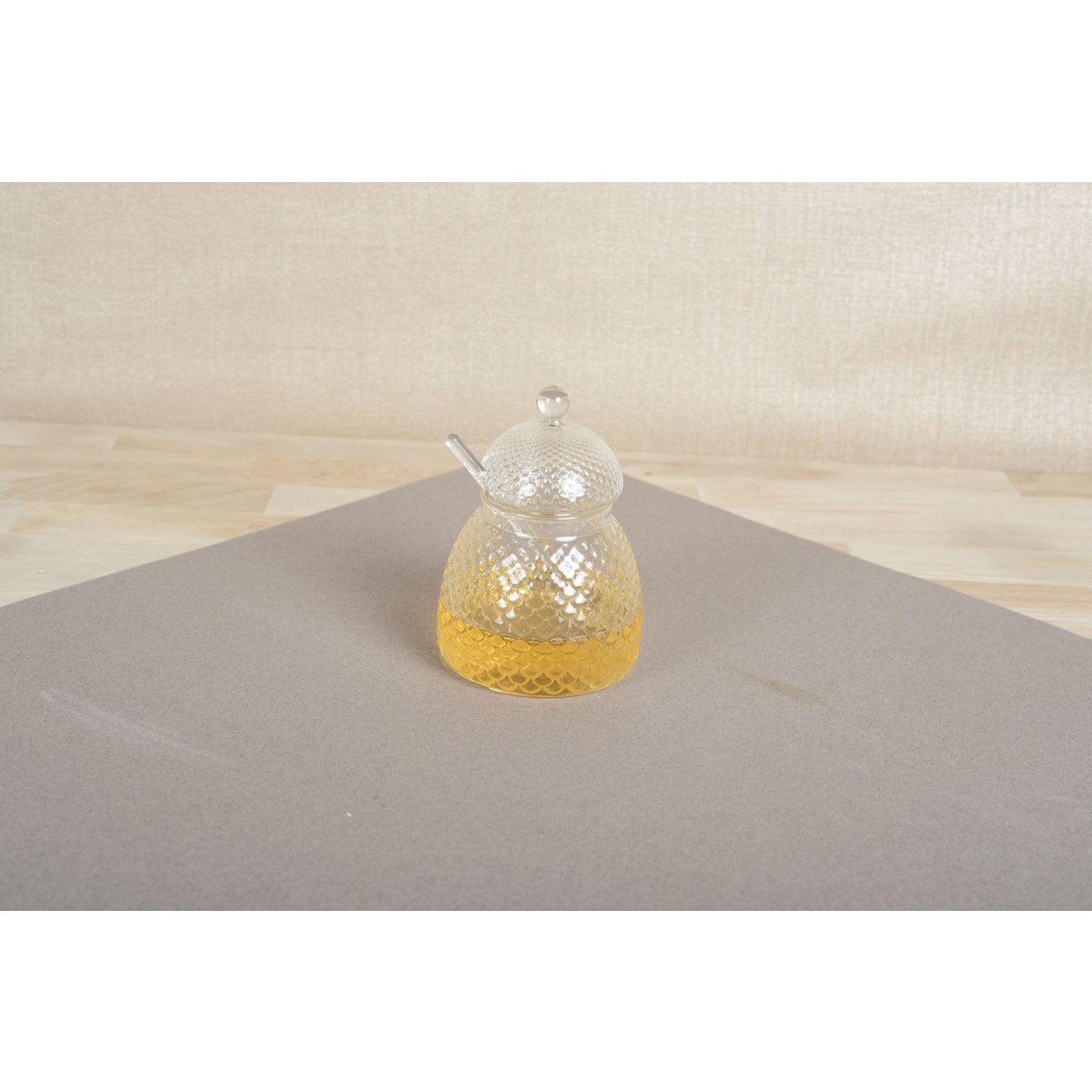 HONEY JAR WITH GLASS SPOON 400ML