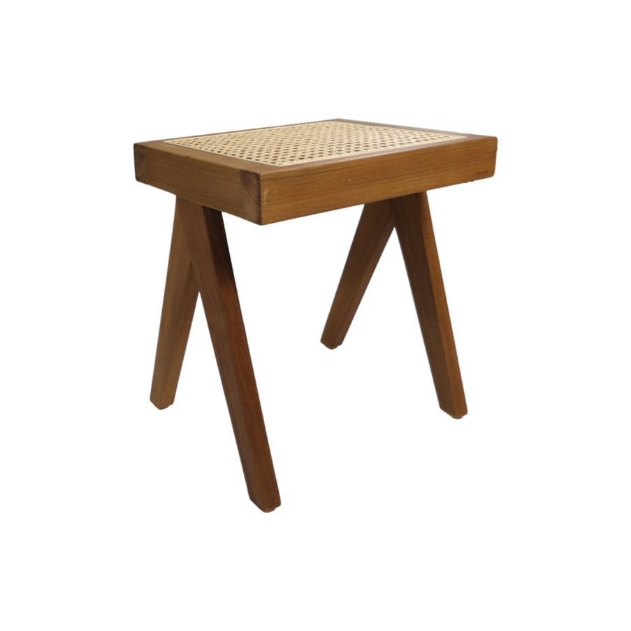 Decorative Stool  - 42x32x45 - Natural - Teak/rotan