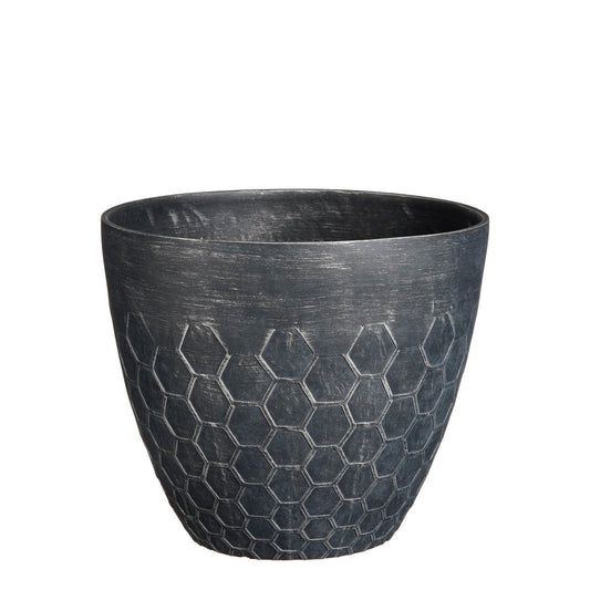 Bravo Outdoor Flower Pot - H32.5 x Ø38 cm - Black beehive