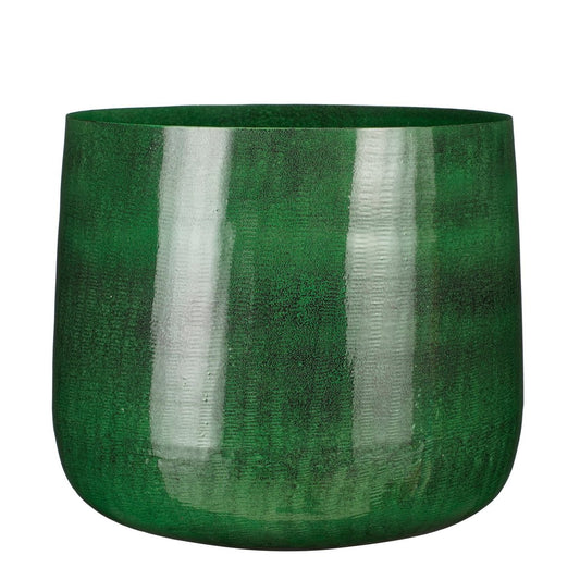 Benson Flowerpot - H27 x Ø32 cm - Metal - Dark green