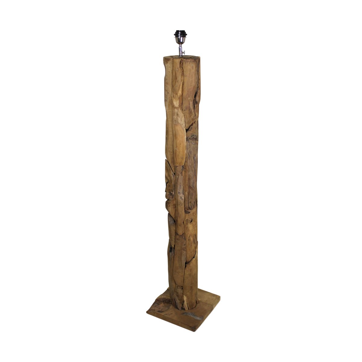 Round floor lamp Nature (excl. shade) - teak