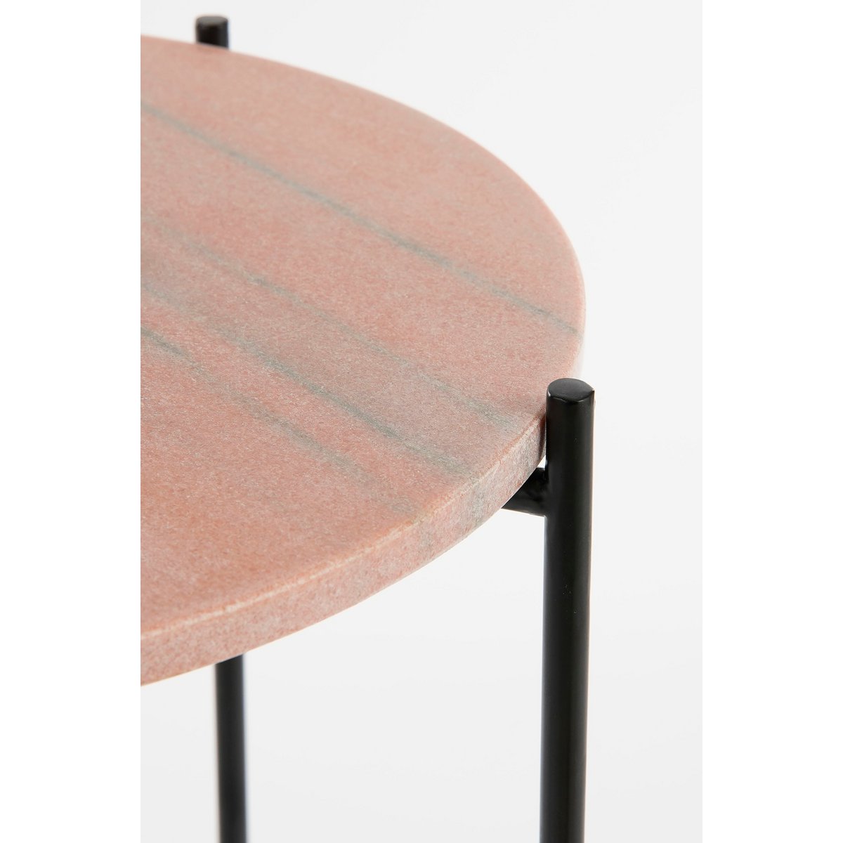 Armando Side table - H45 x Ø36 cm - Marble - Pink