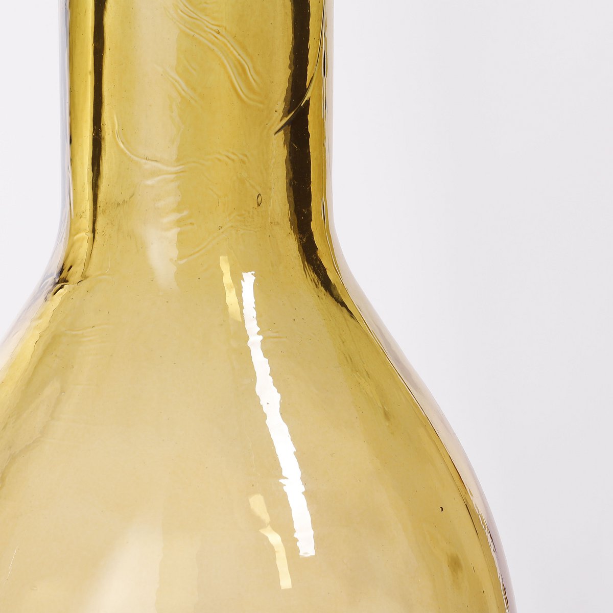 Rioja Bottle Vase - H100 x Ø21 cm - Recycled Glass - Ocher