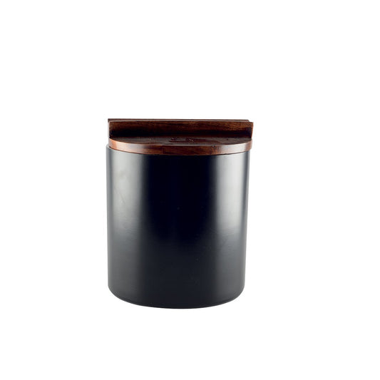 BLACK MATTE ICE TRAY WITH WOODEN LID