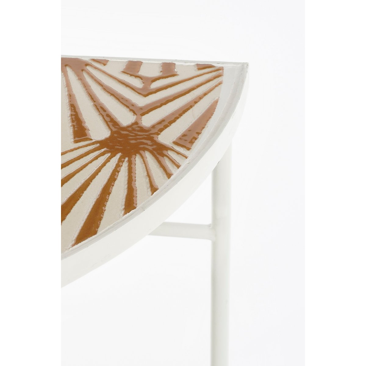 Odile Outdoor Wall Table - L63 x W33 x H71 cm - Metal - Brown, White