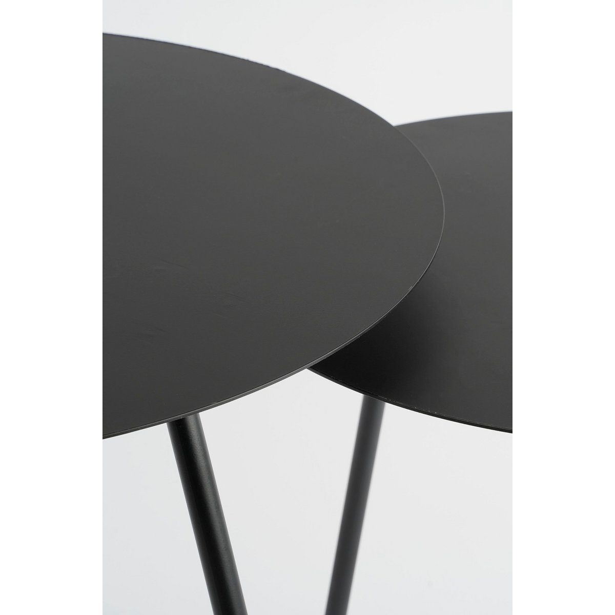 Pontus Side table - Set of 2 - H45 x Ø55 cm - Metal - Black