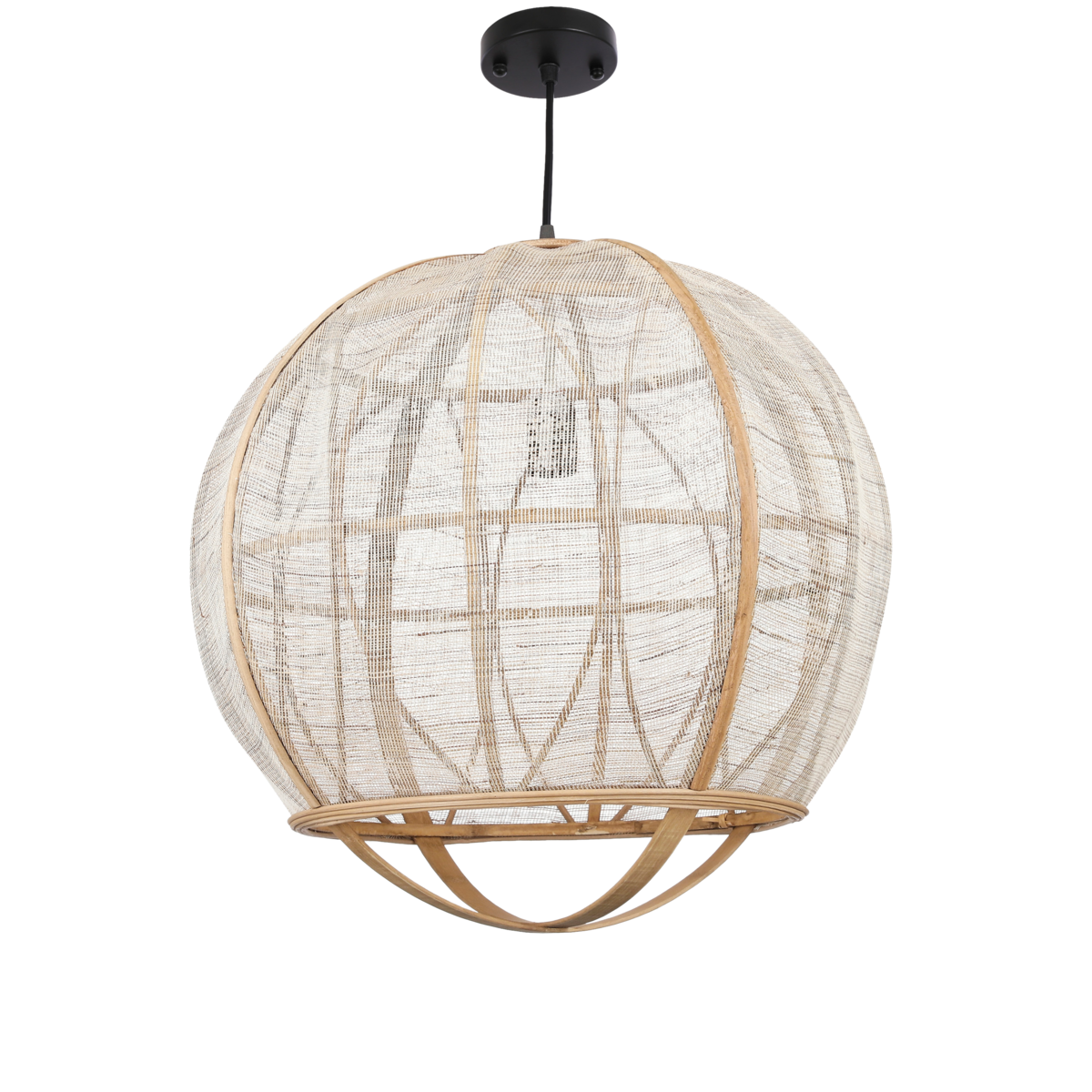 Pella Hanglamp - H50 x Ø51 cm - Linnen - Beige