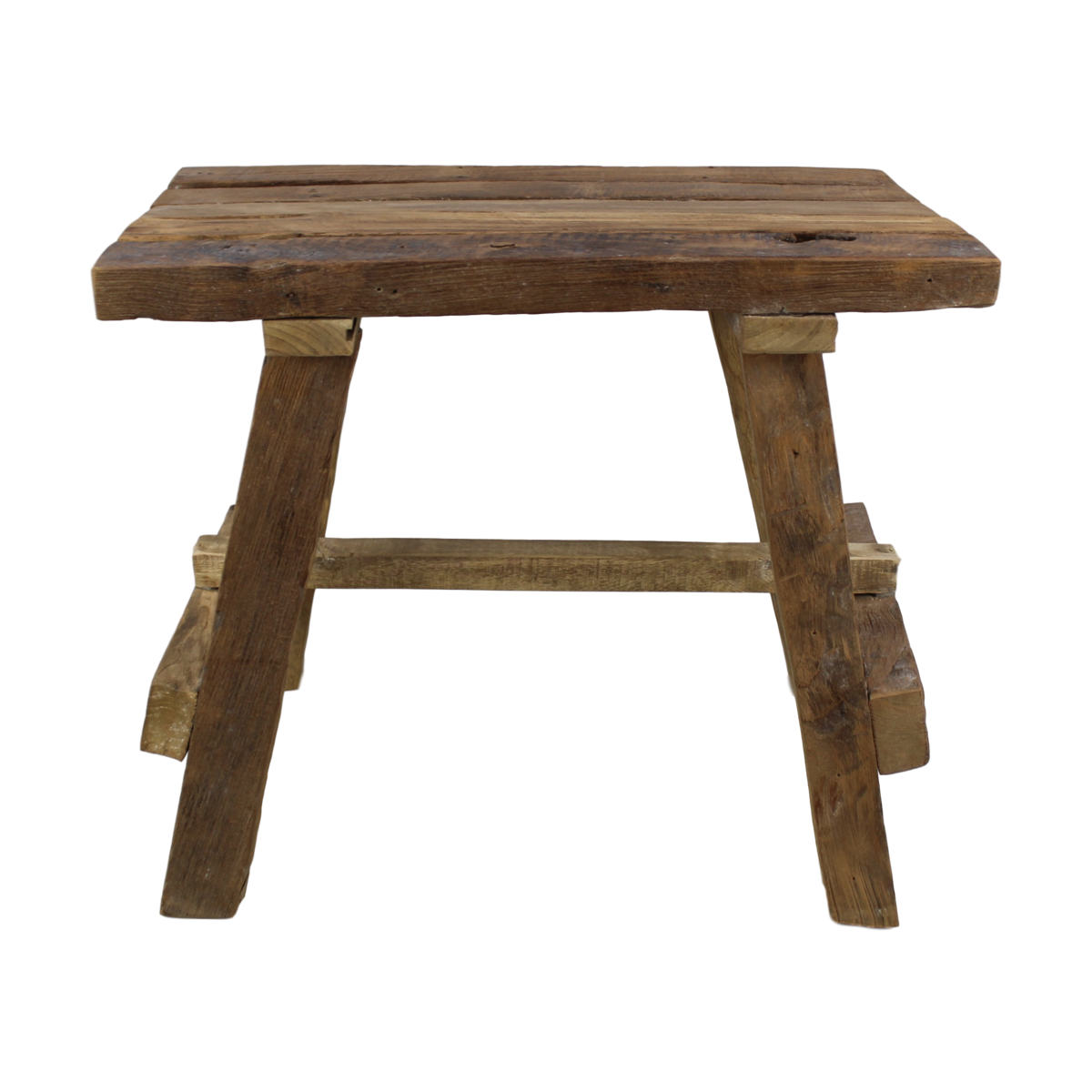 Rustic Accent Stool - natural - teak