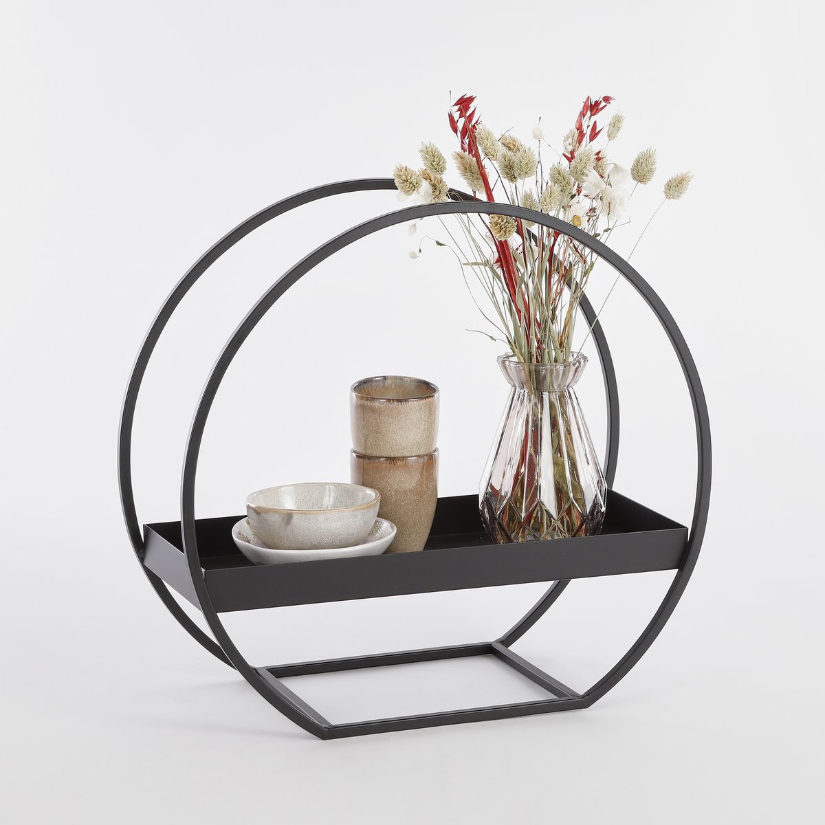 Decoration rack Round - L40 x W17 x H38 cm - Metal - Black