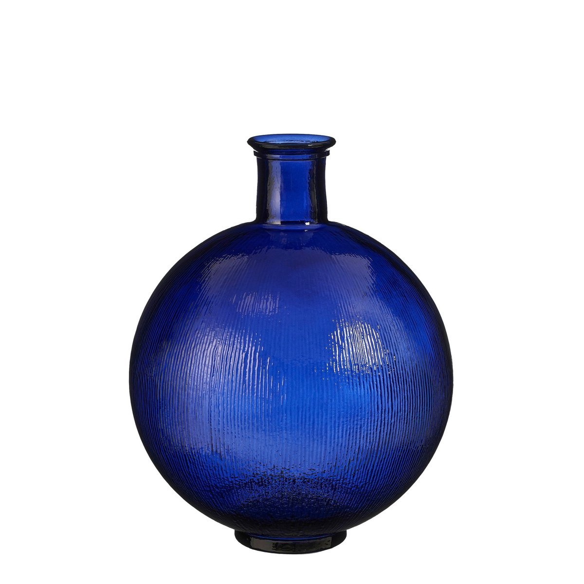 Firenza Bottle Vase - H42 x Ø34 cm - Recycled Glass - Dark Blue