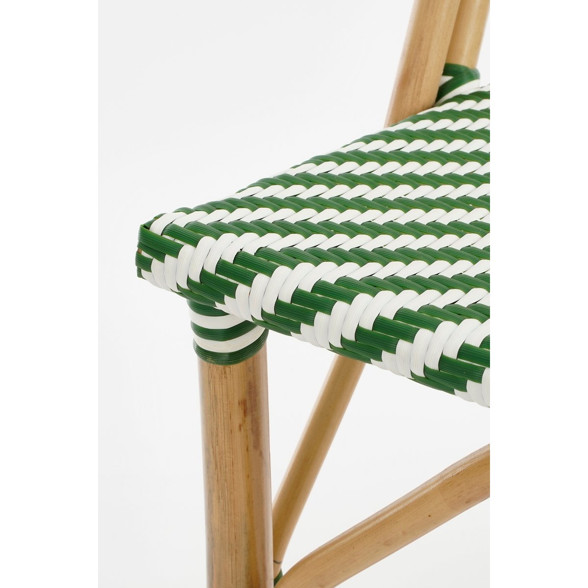 Mandox Bistro chair - L51 x W57 x H90 cm - Rattan - Dark green, White