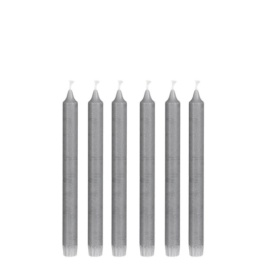 Dinner candle - Set of 6 - H25 cm - Gray