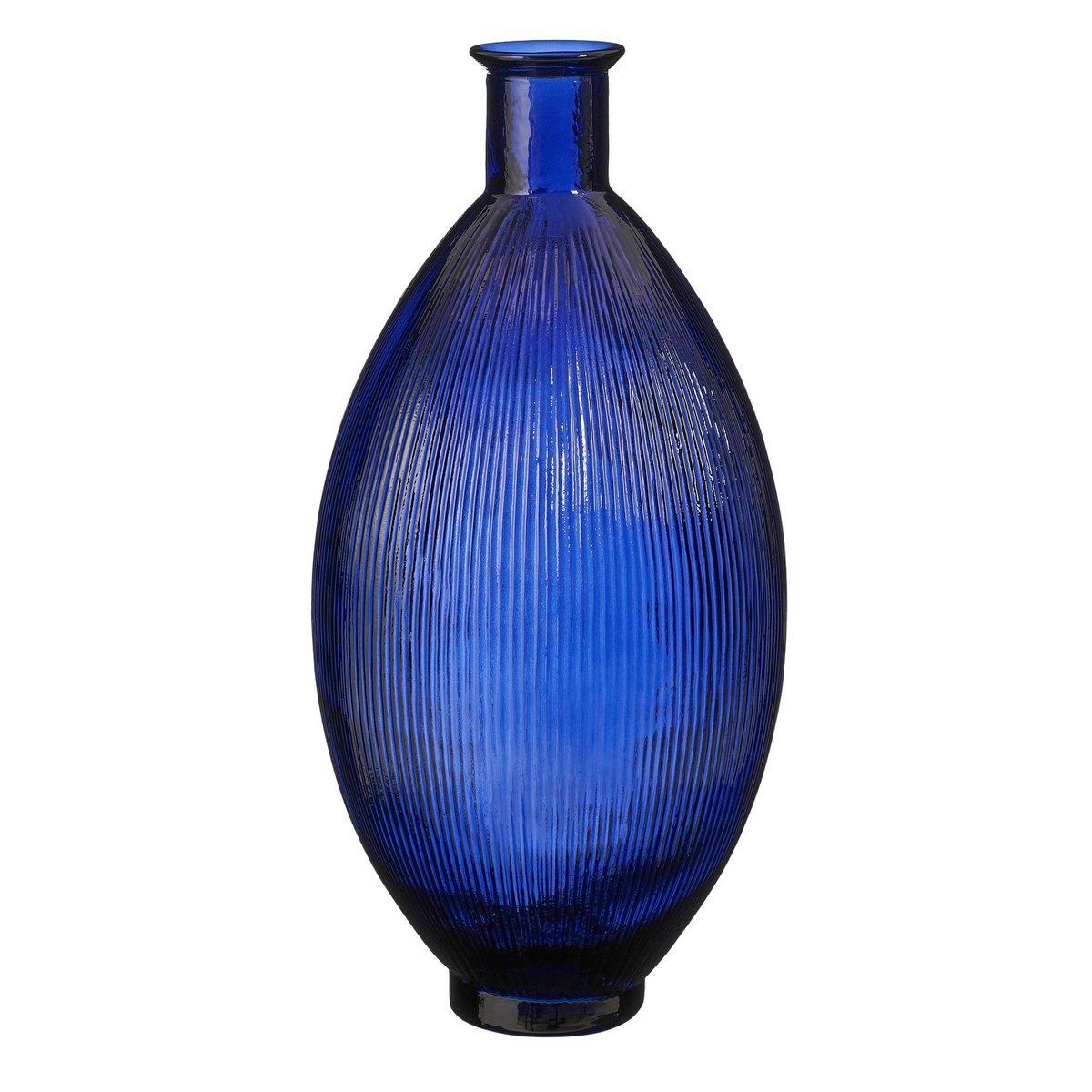 Firenza Bottle Vase - H59 x Ø29 cm - Recycled Glass - Dark Blue