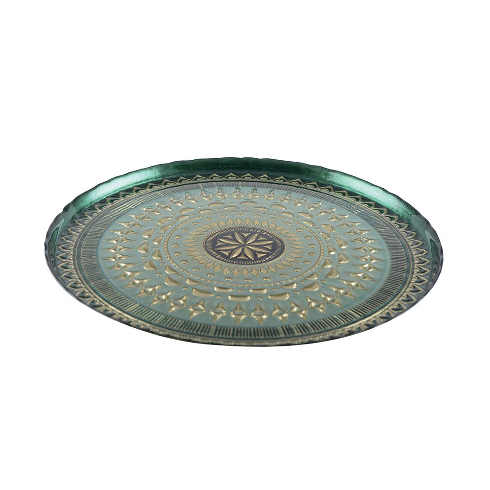 GREEN AND BLACK TRAY 34.5 CM - COACHELLA