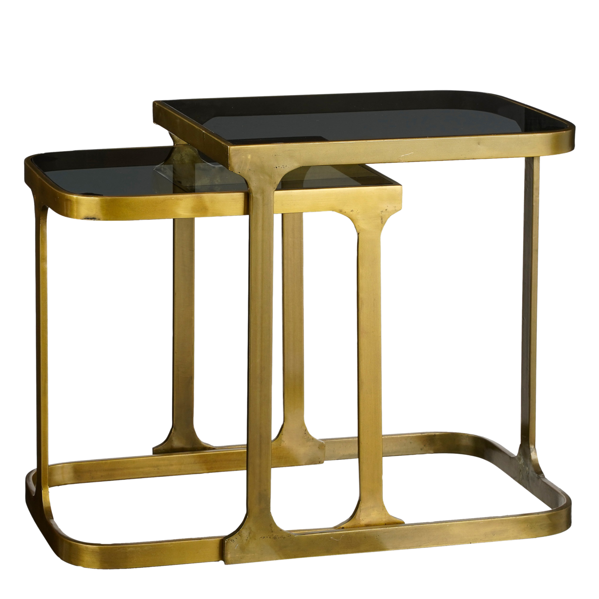 Kevin Side table - Set of 2 - L48 x W37 x H52 cm - Metal - Gold