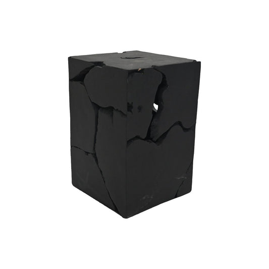 Decorative stool square - 30x30x45 - Black - Teak