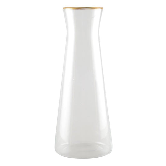 CARAFE WITH MATTE GOLD RIM H28CM