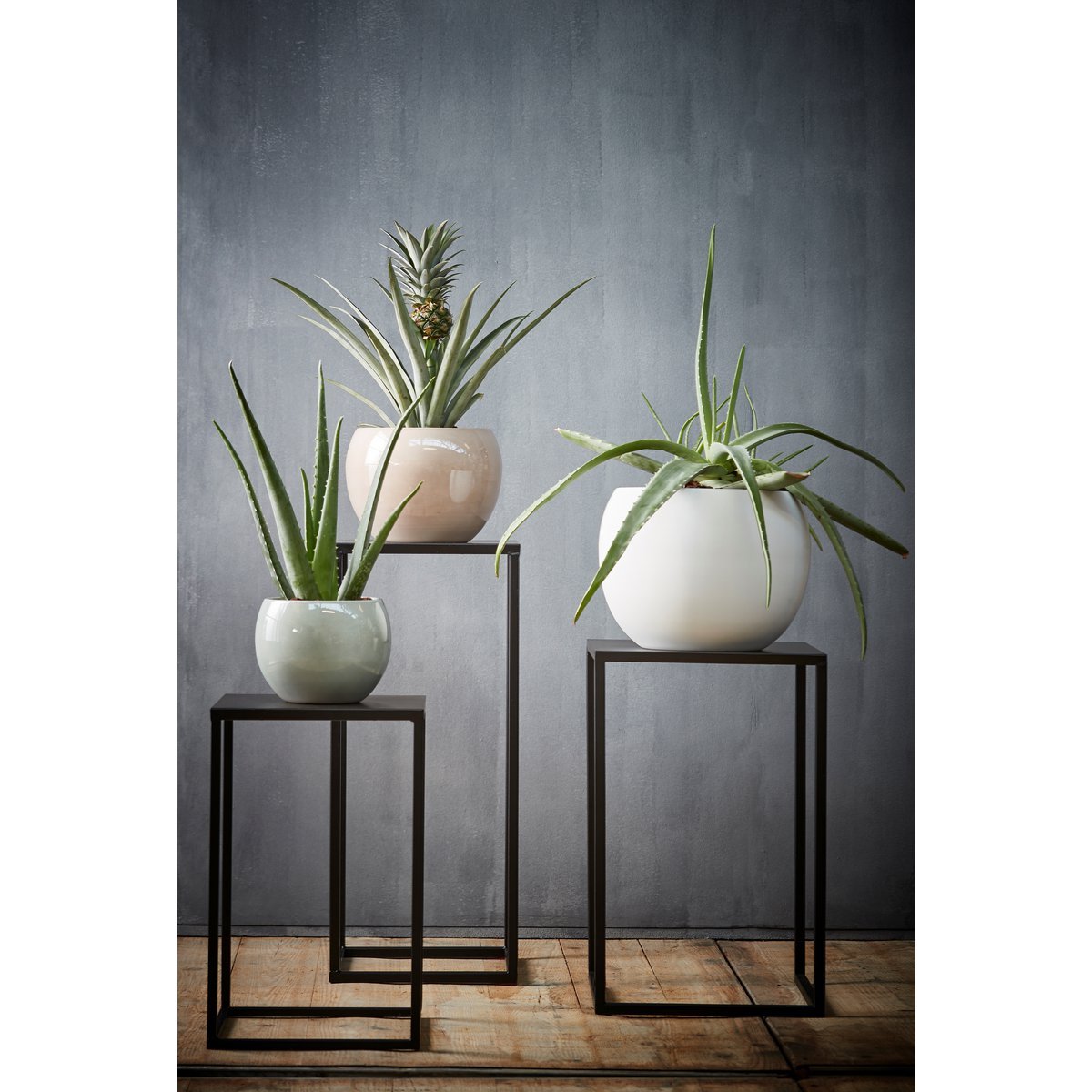 Goa Side table - Set of 2 - L35 x W35 x H55 cm - Metal - Black