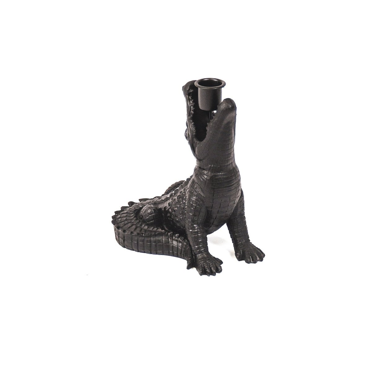 HV Crocodile Candle Holder - Black - 15x18x12cm