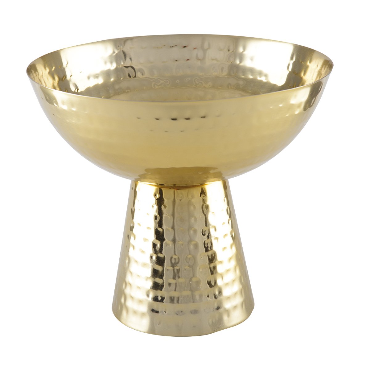 HAMMERED GOLD BOWL ON FOOT D.23CM