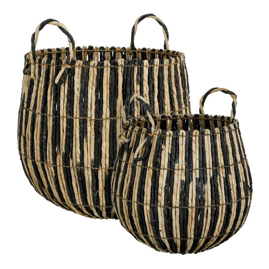 Ronda Basket - Set of 2 - H40 x Ø44 cm - Black