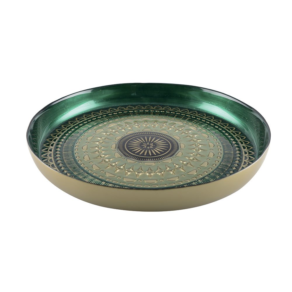 GREEN AND BLACK TRAY 34.5 CM - COACHELLA