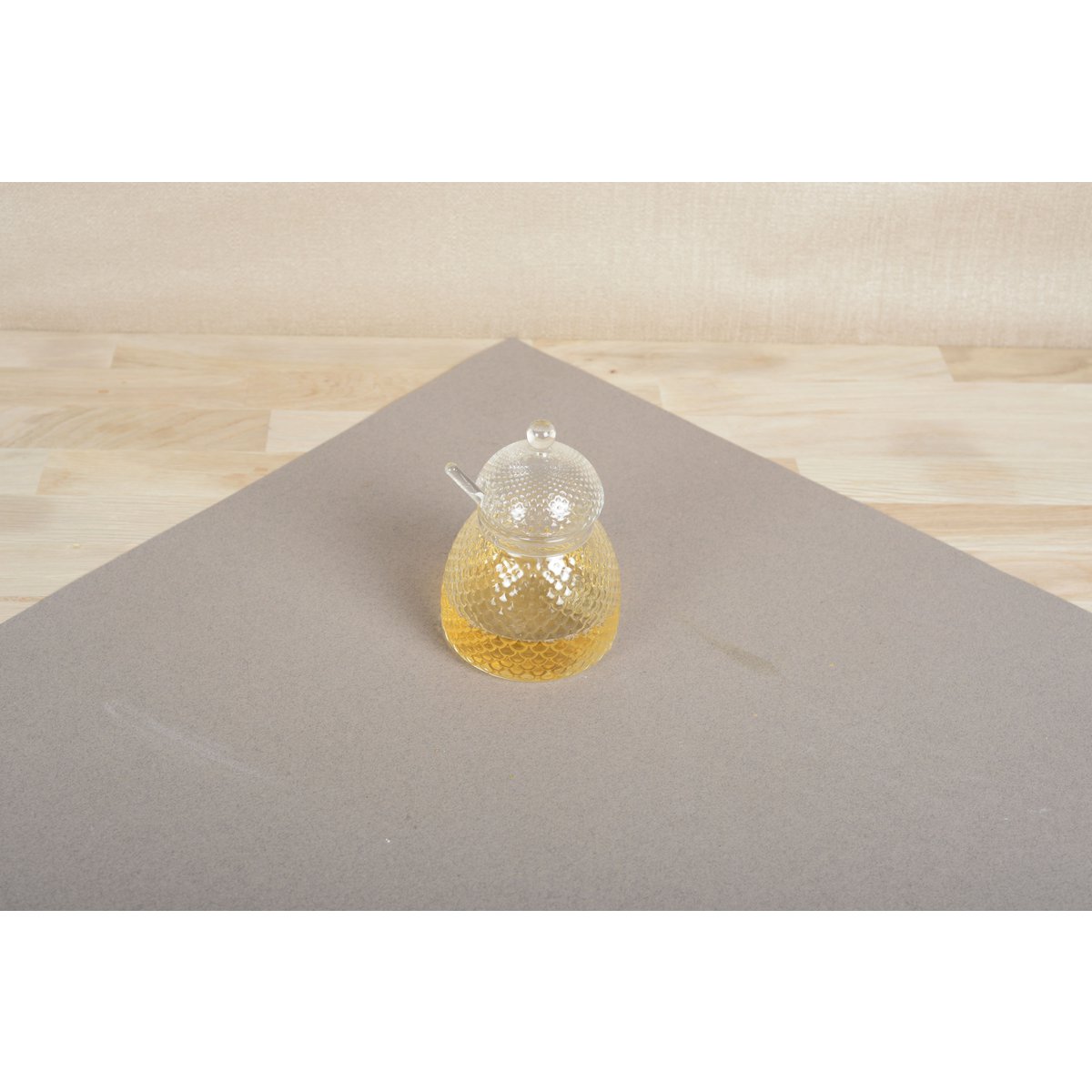 HONEY JAR WITH GLASS SPOON 400ML