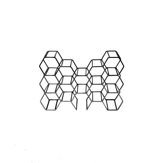 HV Wijnrek - Metaal - Zwart - 44,5x15,5x29cm