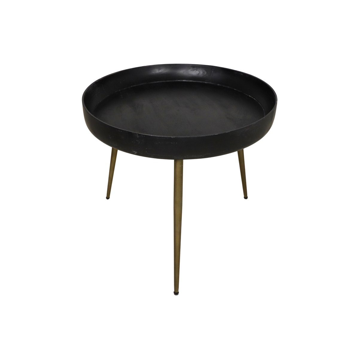 Side table Ventura - ø60 cm - black wash/antique gold