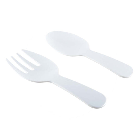 WHITE MELAMINE SALAD CUTLERY 27X9.5X1CM