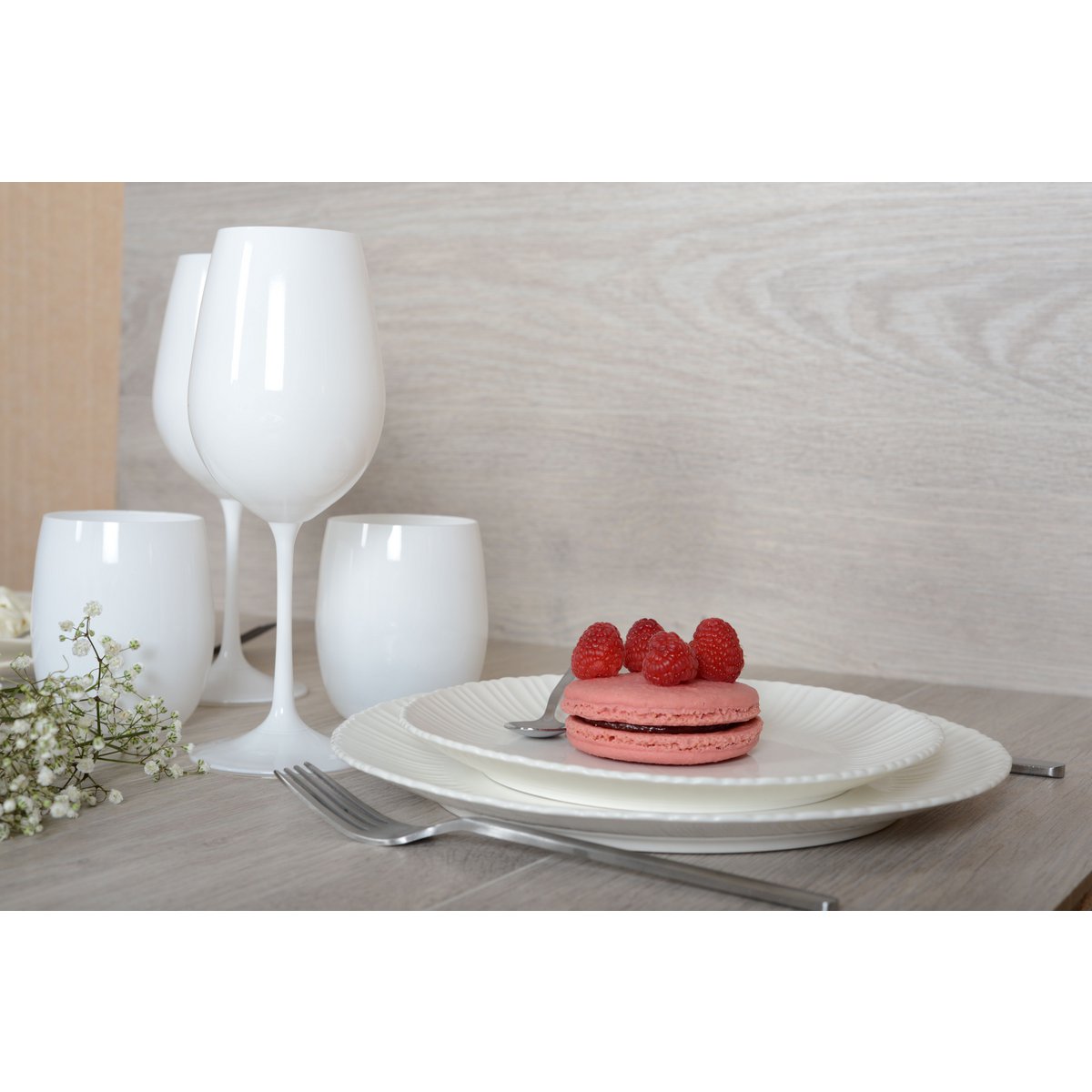 FLORA WHITE DESSERT PLATE 21.3X21.3X2CM