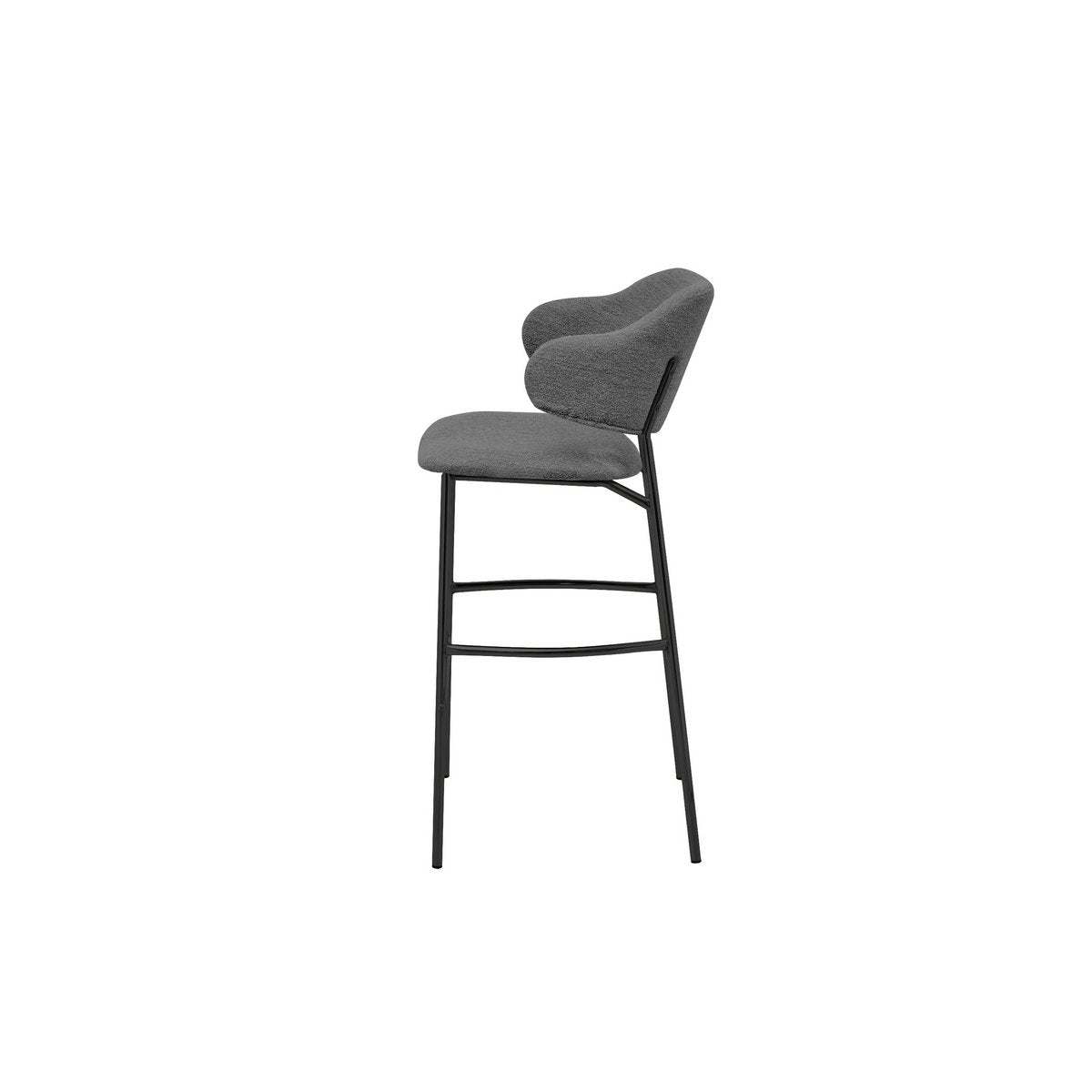 Bar chair Tracy Set of 2 - 55x65x107 - Gray/Black - Alpine/metal